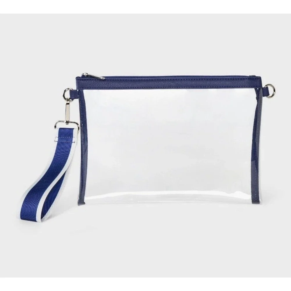 Game Day Clear Wristlet Clutch Wild Fable Navy
